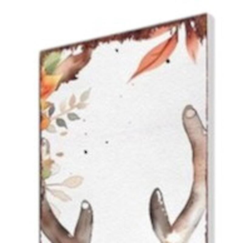 HomeRoots 42" White Brown Orange And Green Solid Wood Deer Garden Stake