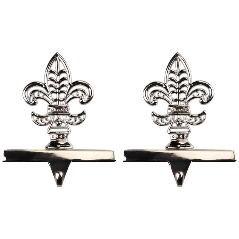 Fleur de Lis Christmas Stocking Holder - 5" - Set of 2