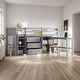 preview thumbnail 14 of 24, Twin Loft Bed With Pull-Out Desk, Drawers, Cabinet, and Shelves, White Grey