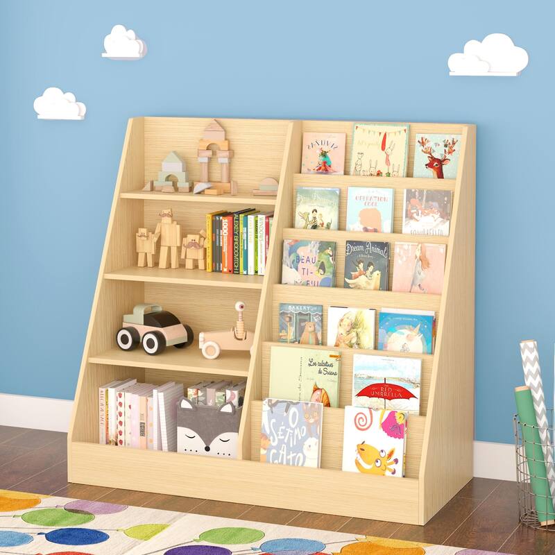 Kids Bookshelf and Toy Storage Organizer