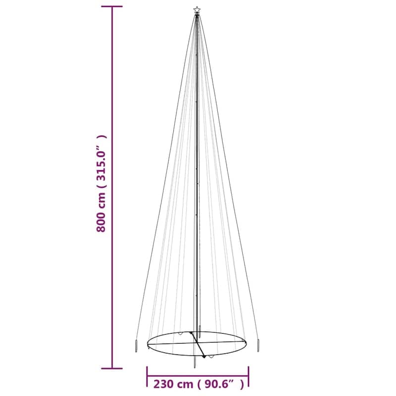vidaXL Christmas Cone Tree Decoration Artificial Christmas Tree with LEDs