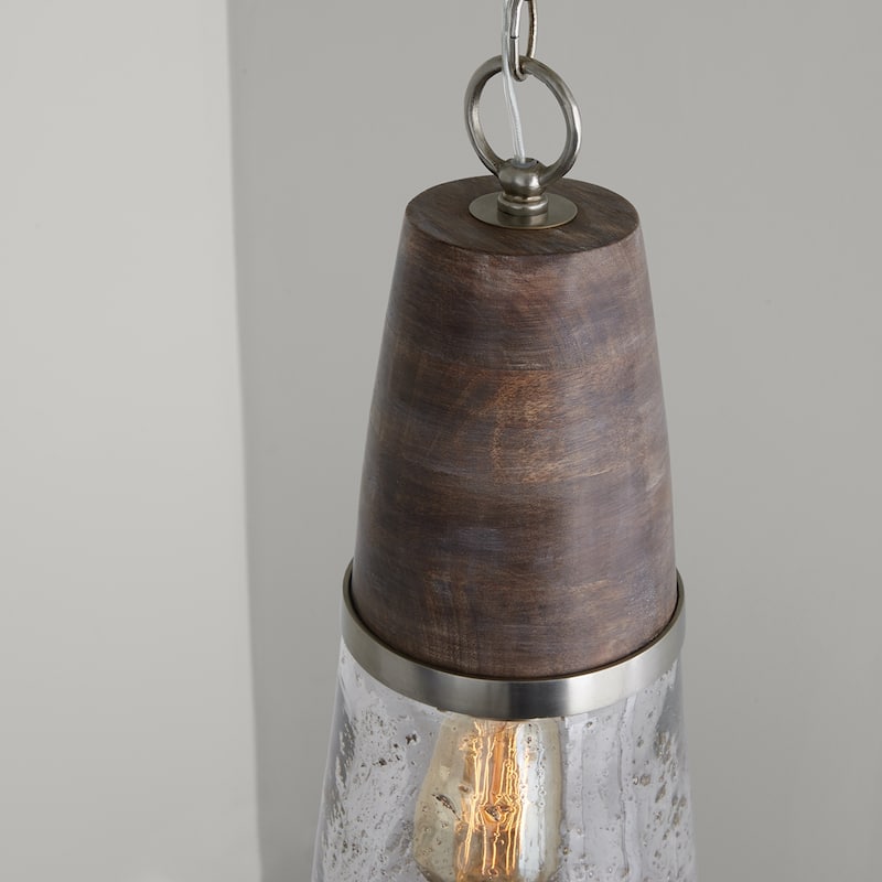 Connor 1-light Black Wash/ Matte Nickel Hanging Pendant - Black Wash/ Matte Nickel