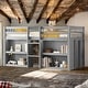 preview thumbnail 8 of 11, Twin Low Loft Bed with Shelves and LED Light, White