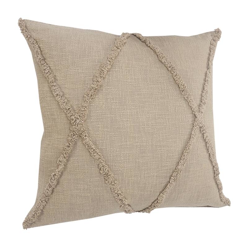 Boho Distressed Diamond Cotton Throw Pillow