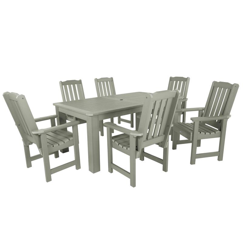 HIGHWOOD 7-Piece Outdoor Dining Set - 42" x 72" Table, Dining-height - Eucalyptus