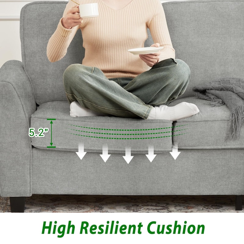 83" Couch, 3-Seater Sofa with Deep Seat, Comfortable Chenille Couch