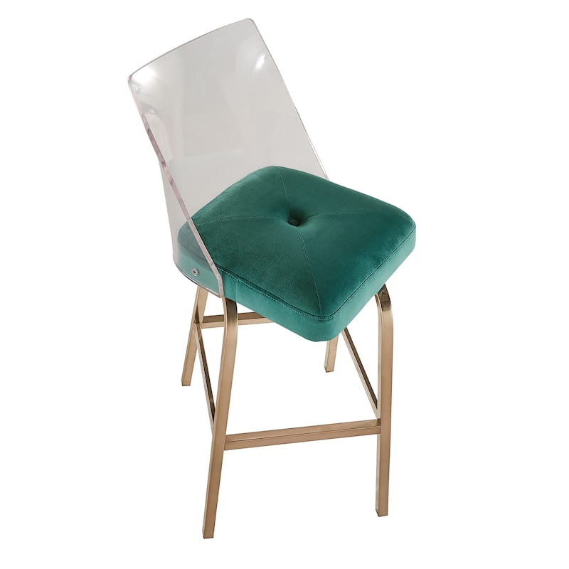 Lennox Velvet Bar Height Swivel Stools (Set of 2) by iNSPIRE Q Bold