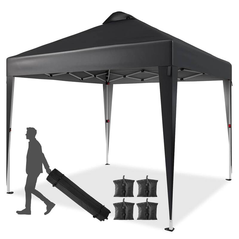 10X10 Pop Up Canopy Tent for Patio, Beach, Backyard - Black
