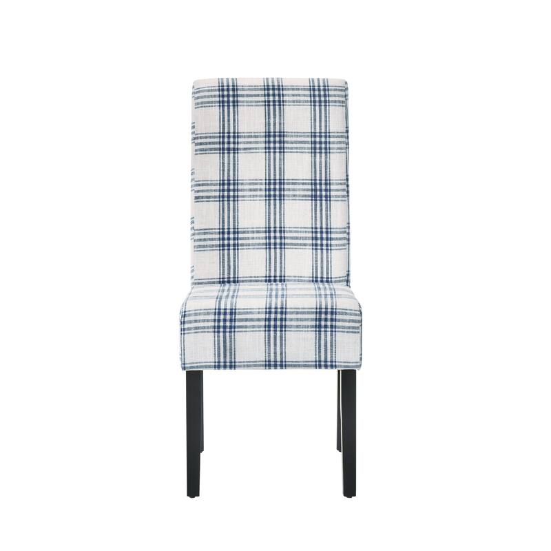 Fabric Dining Chair Set of 2, Upholstered Living Room Chair, No Arms Side Chair High-Back Accent Chair with Wood Legs