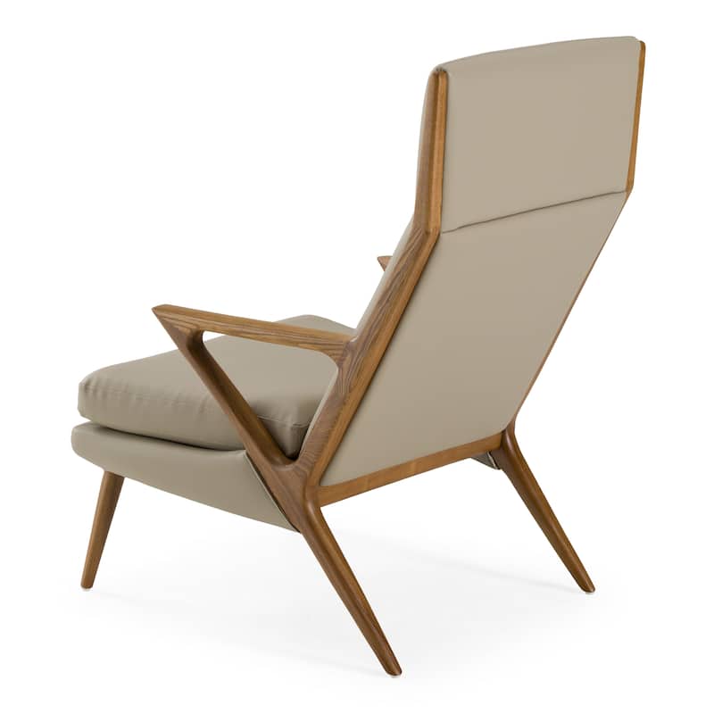 Modrest Fulton Modern Beige Lounge Chair & Ottoman