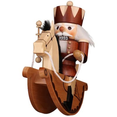 10" Free Standing handcrafted Wooden King Rider Nutcracker