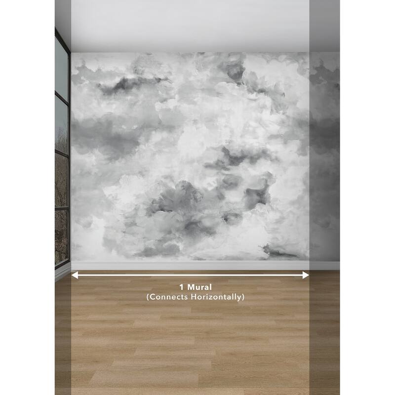 WallPops Scott Living Nimbus Grey Self Adhesive Mural - N/A