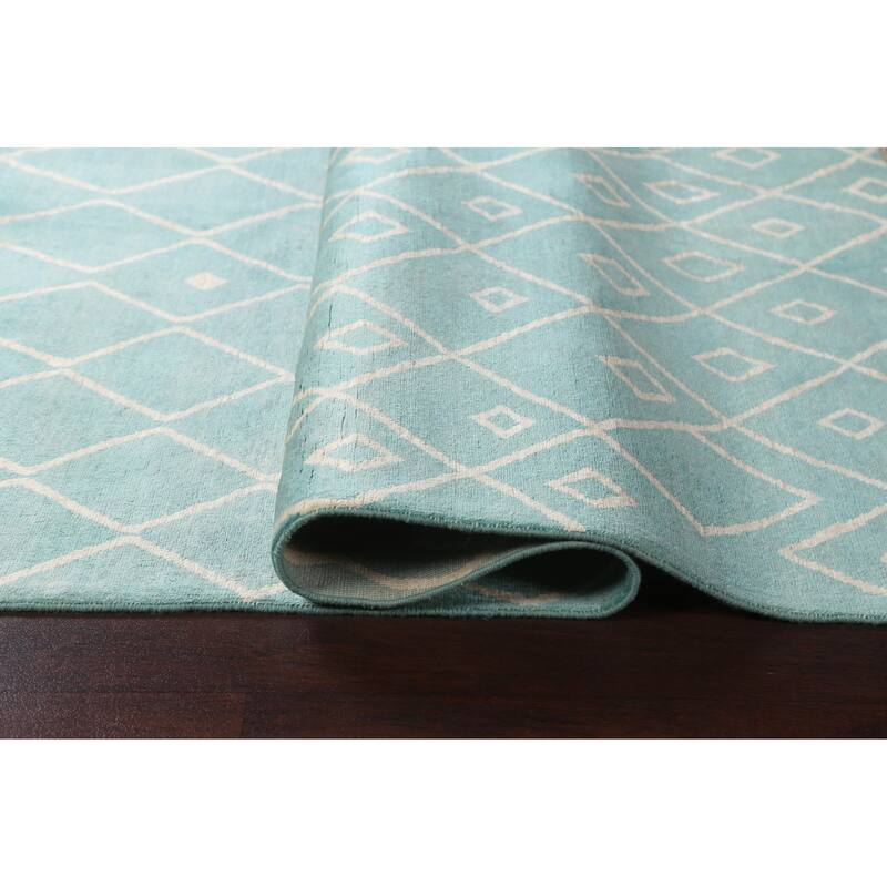 Contemporary Moroccan Vegetable Dye Area Rug Hand-knotted Wool Carpet - 5'6" x 7'9"