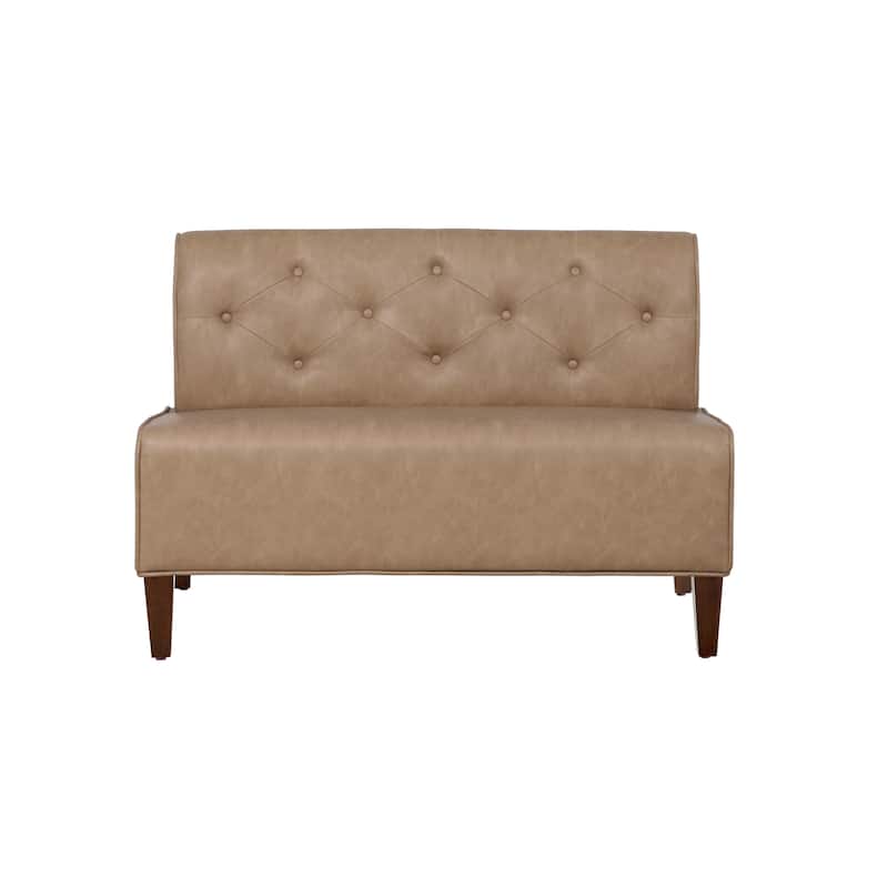 Allard Upholstered/Faux Leather Modern Farmhouse Nook Bench