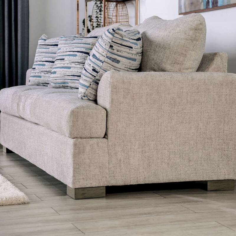 Nort Transitional Fabric Padded Flared Arms Sofa by Furniture of America