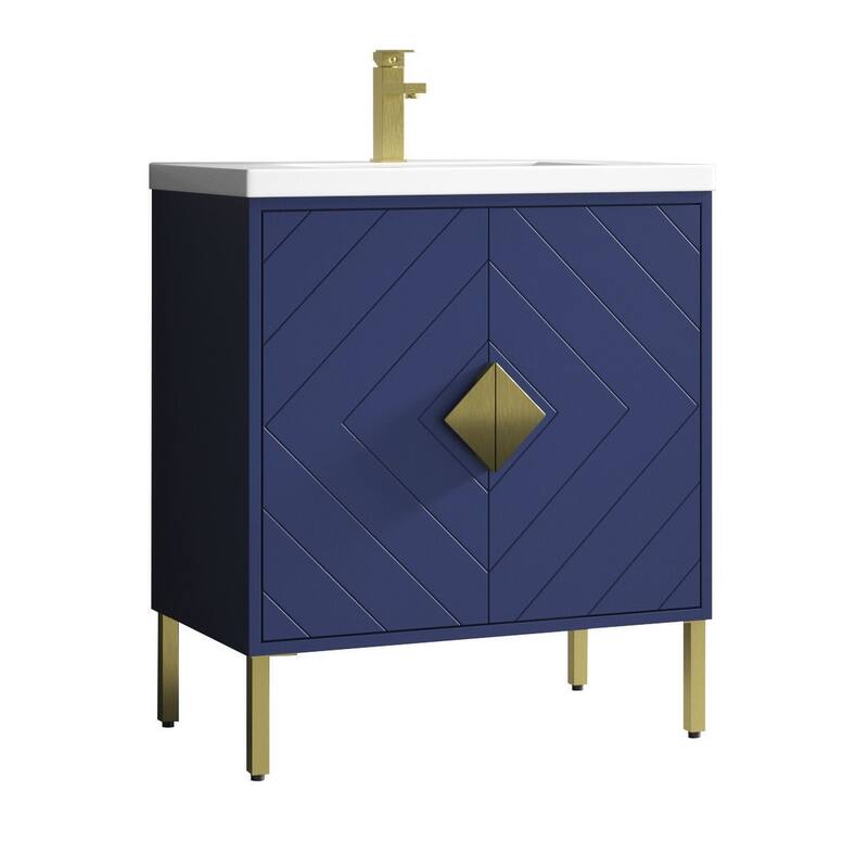 30" Tennant Brand Modern Style Navy Blue Eileen Bathroom Sink Vanity