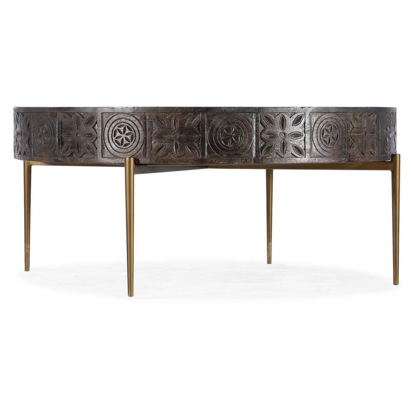 Hooker Furniture 7228-80030-85 Commerce and Market 42" Diameter Iron - Dark Wood / Gold