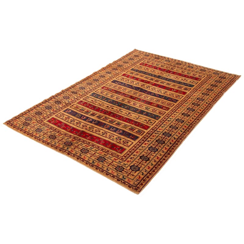 ECARPETGALLERY Hand-knotted Teimani Light Brown Wool Rug - 6'8 x 9'5