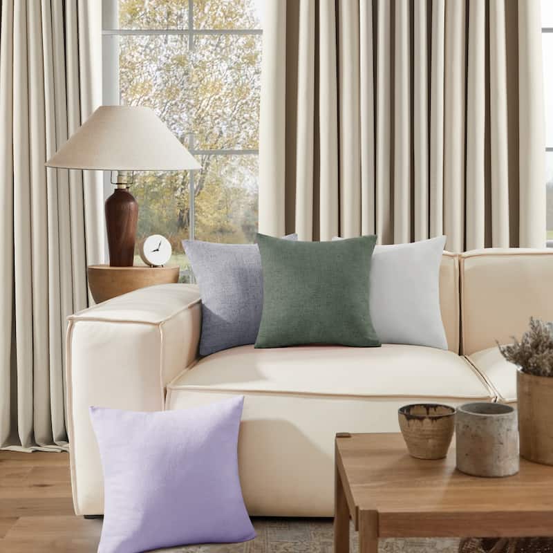 Deconovo Faux Linen Throw Pillow Covers 4 PCS(Cover Only)