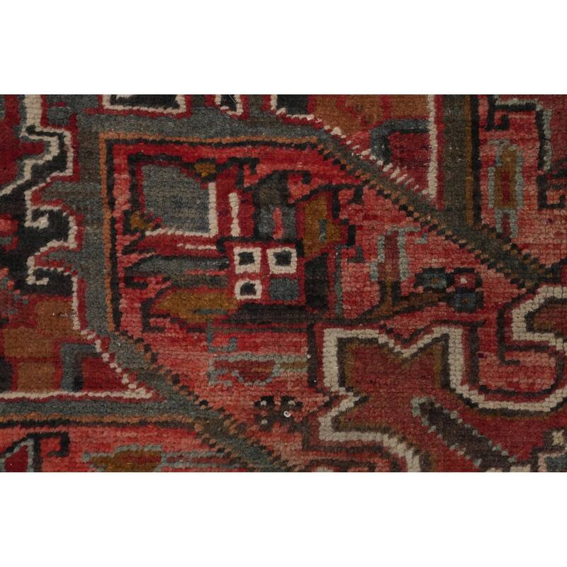 Hand Knotted Oriental 100% Wool Carpet Traditional Medallion Red Heriz Area Rug - 12' 9'' X 9' 7''