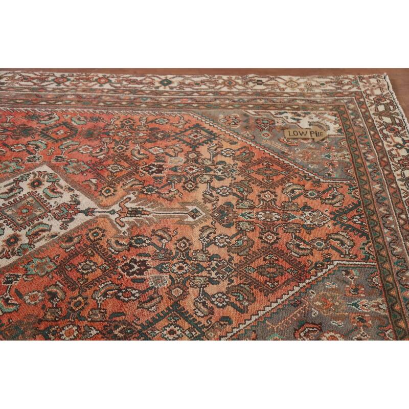 Hand Knotted Oriental 100% Wool Carpet Traditional Medallion Red Hamedan Area Rug - 9' 0'' X 5' 8''