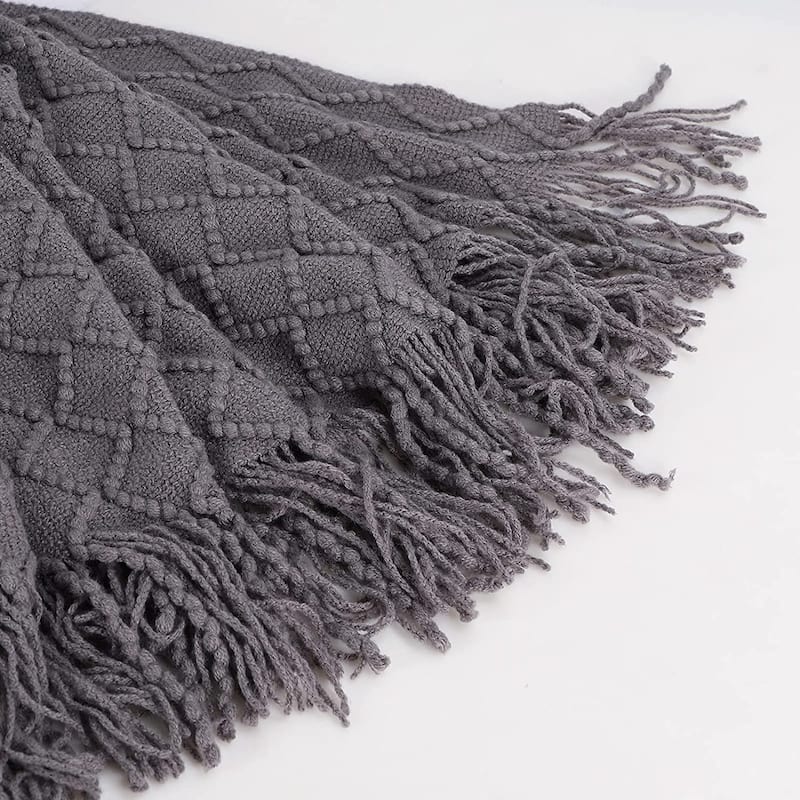 100% Acrylic Knit Throw Blankets, Soft Warm Lightweight Blanket - Bed ...