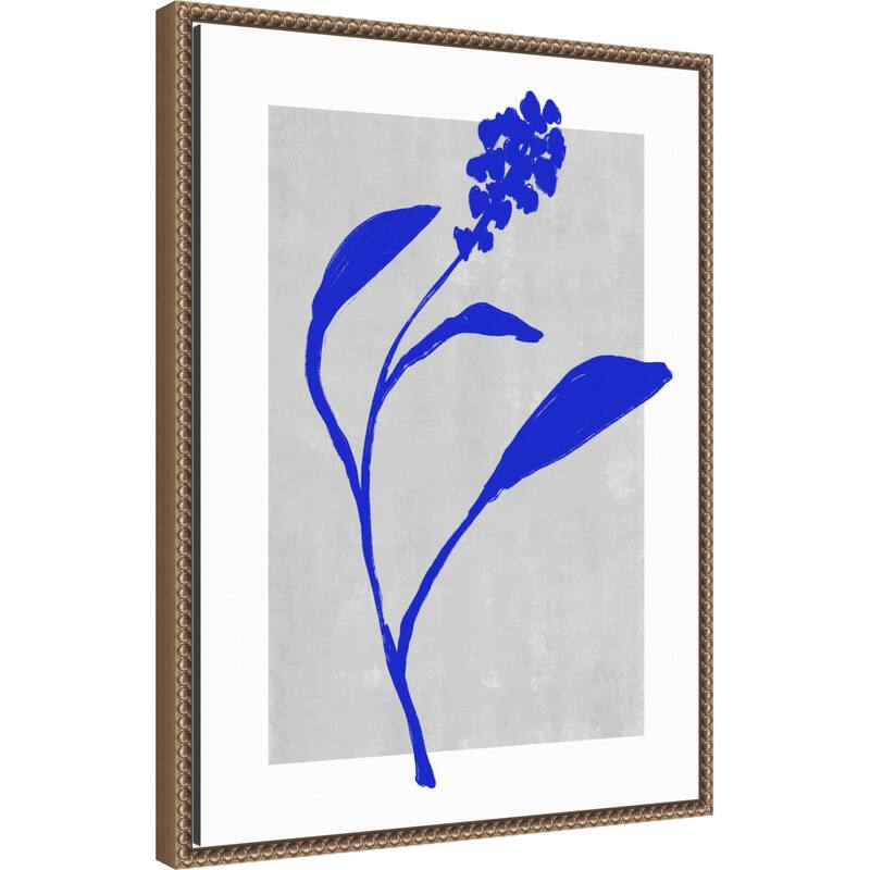 Azure Blossom Silhouette by Treechild Framed Canvas Wall Art Print