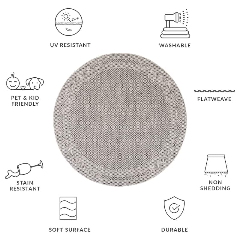 SAFAVIEH Courtyard Servane Indoor/ Outdoor Waterproof Patio Backyard Rug