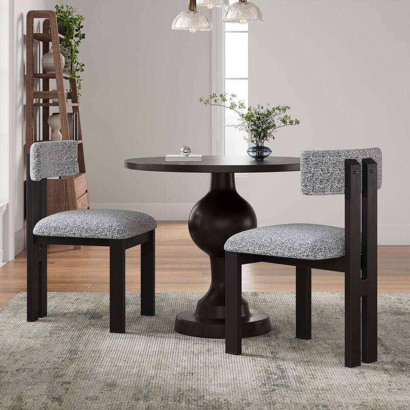 Upholstered Armless Dining Chairs With Metal Legs (Set of 2)
