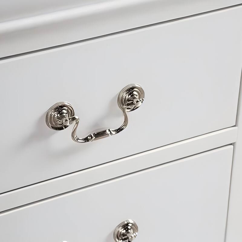 Modern White Solid Wood 2-Drawer Nightstand Bedside Table
