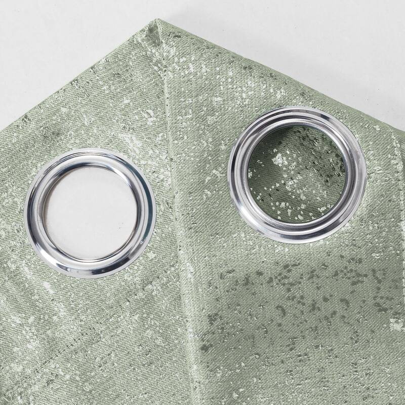 Dainty Home 2 Pack Artisinal 100% Blackout Grommet Curtain Panel Pair with 3D Lurex Texture