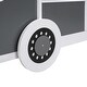 preview thumbnail 19 of 17, Grey+White Twin over Twin Solid Wood Bus-shaped Bunk Bed with Wheels