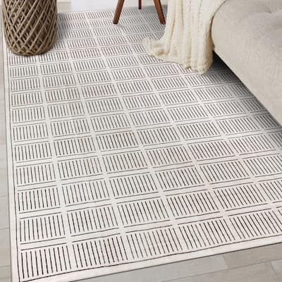 World Rug Gallery Bohemian Stripe Lines Washable Non Slip Area Rug