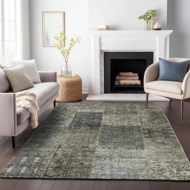 Premium Washable Super Soft Boho Patches Mayfield Rug - Taupe - 8' x 10' - Rectangle