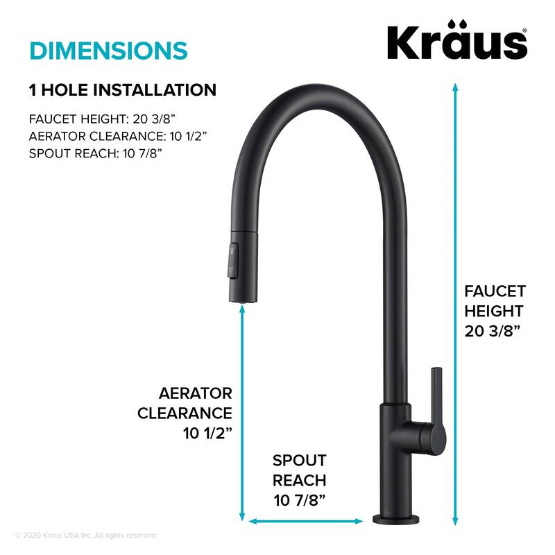Kraus Oletto 1.8 GPM High Arc Single Handle Pull Down Kitchen Faucet