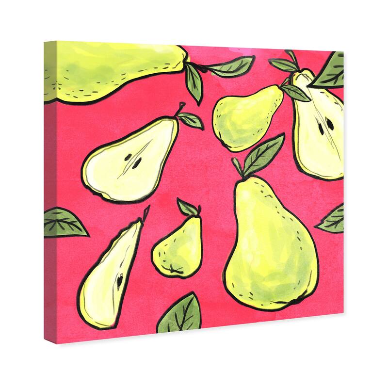 Wynwood Studio 'Lemony Pears' Food and Cuisine Wall Art Canvas Print Fruits - Green, Pink