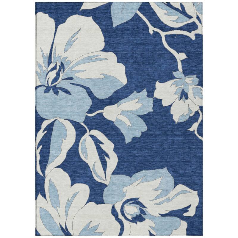 HomeRoots Floral Transitional Rectangle Outdoor Rug