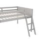preview thumbnail 7 of 20, Full Size Low Loft Bed with Convertible Ladder, Wooden Sturdy Kids Bed Frame with Safety Guardrails for Bedroom, Grey