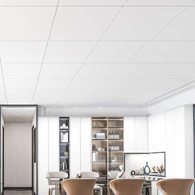 Art3d Smooth Ceiling Tile 2ft x 2ft,PVC Ceiling Panel,12Pcs