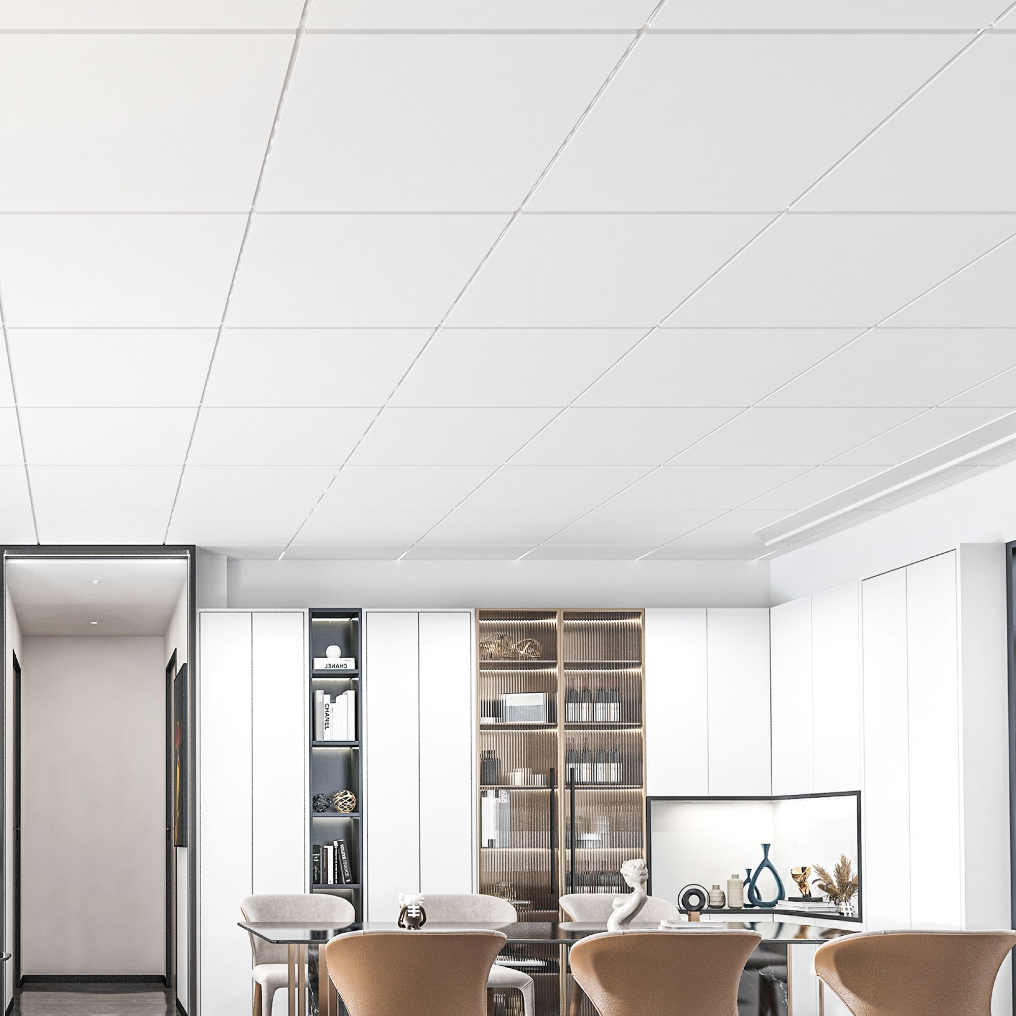 Art3d 2ft x 2ft Smooth Ceiling Tile,Lay-in Ceiling Tile,12Pcs