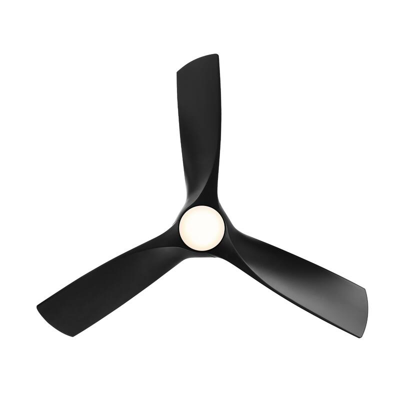 Zephyr Indoor and Outdoor 3-Blade Smart Ceiling Fan 52in with 3000K LED Light Kit and Remote Control with Wall Cradle