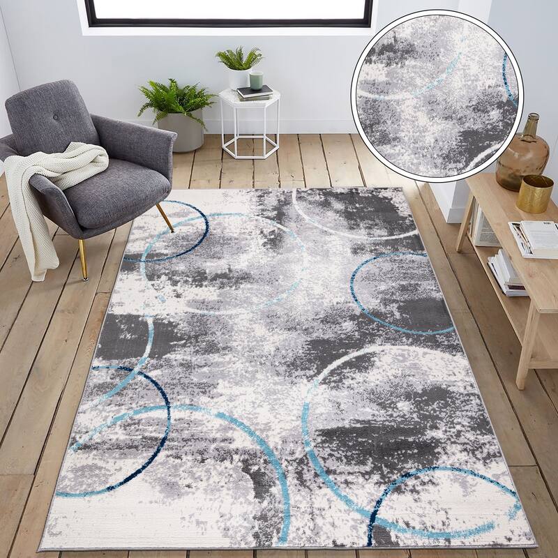 World Rug Gallery Distressed Modern Abstract Area Rug