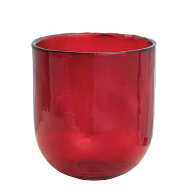 Glass Hurricane/Vase - 8.5"L x 8.5"W x 9.3"H