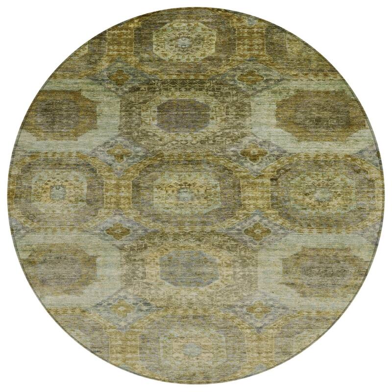 HomeRoots Medallion Transitional Rectangle Outdoor Rug