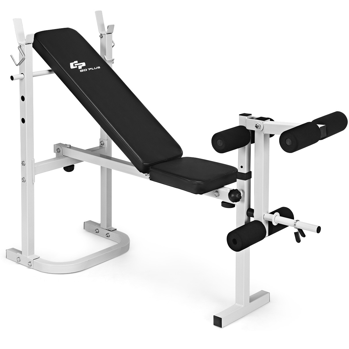Weight Bench Folding Bench Press Adjustable w/Rack Lifting Strength Training Gym 