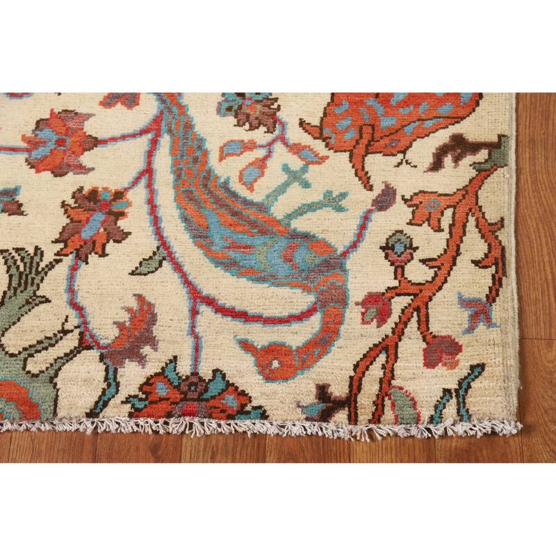 Hand Knotted Oriental 100% Wool Carpet Traditional All-Over Beige & Ivories Kazak Area Rug - 3' 0'' X 2' 0''