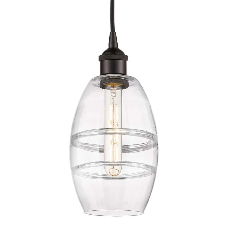 Innovations Lighting 616-1P 8 6 Vaz Pendant Vaz 6" Wide Cord-Hung Mini - Oil Rubbed Bronze / Clear
