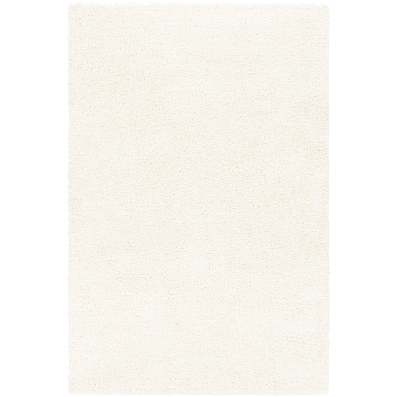 Livabliss Deluxe Shag Minimalist Medallion Area Rug - 8'10" x 12' - White