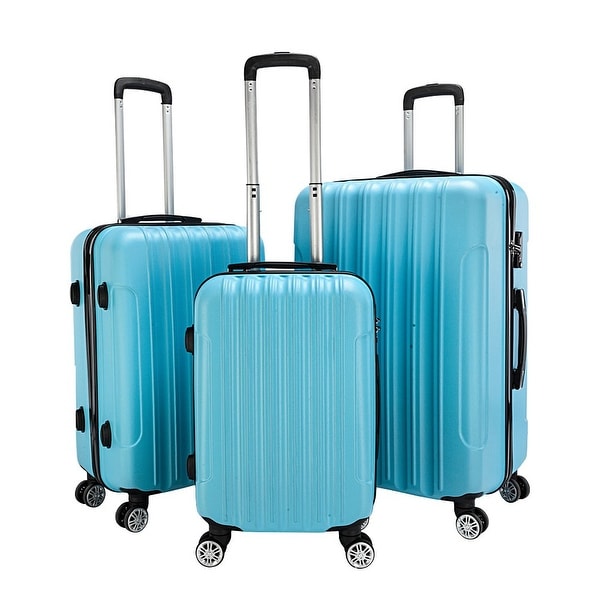 3 Piece Luggage Sets PC+ABS Spinner Suitcase 20" 24" 28". Opens flyout.