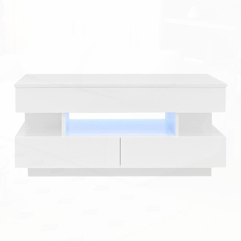 Lift-Top Coffee Table with High-Gloss Finish for Living Room